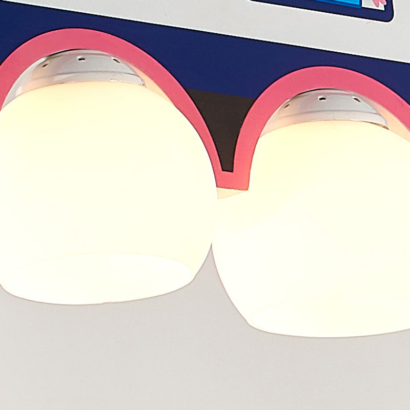 Cartoon Train Hanging Pendant Lights Metal Hanging Lamp in Blue for Kid Bedroom Clearhalo 'Ceiling Lights' 'Chandeliers' Lighting' options 200910