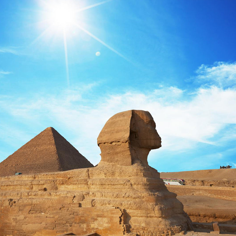 Contemporary Scenery Mural Wallpaper Natural Color Sun over the Pyramid Wall Covering Clearhalo 'Wall Decor' 'Wall Mural' 2009156