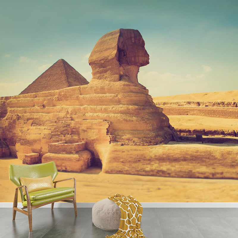 Global Inspired Pyramid Landscape Mural Pastel Color Washable Wall Decor for House Interior Clearhalo 'Wall Decor' 'Wall Mural' 2009184