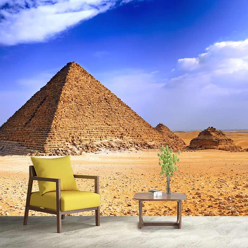 Global Inspired Pyramid Landscape Mural Pastel Color Washable Wall Decor for House Interior Clearhalo 'Wall Decor' 'Wall Mural' 2009190