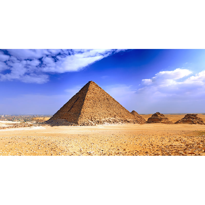 Global Inspired Pyramid Landscape Mural Pastel Color Washable Wall Decor for House Interior Clearhalo 'Wall Decor' 'Wall Mural' 2009191
