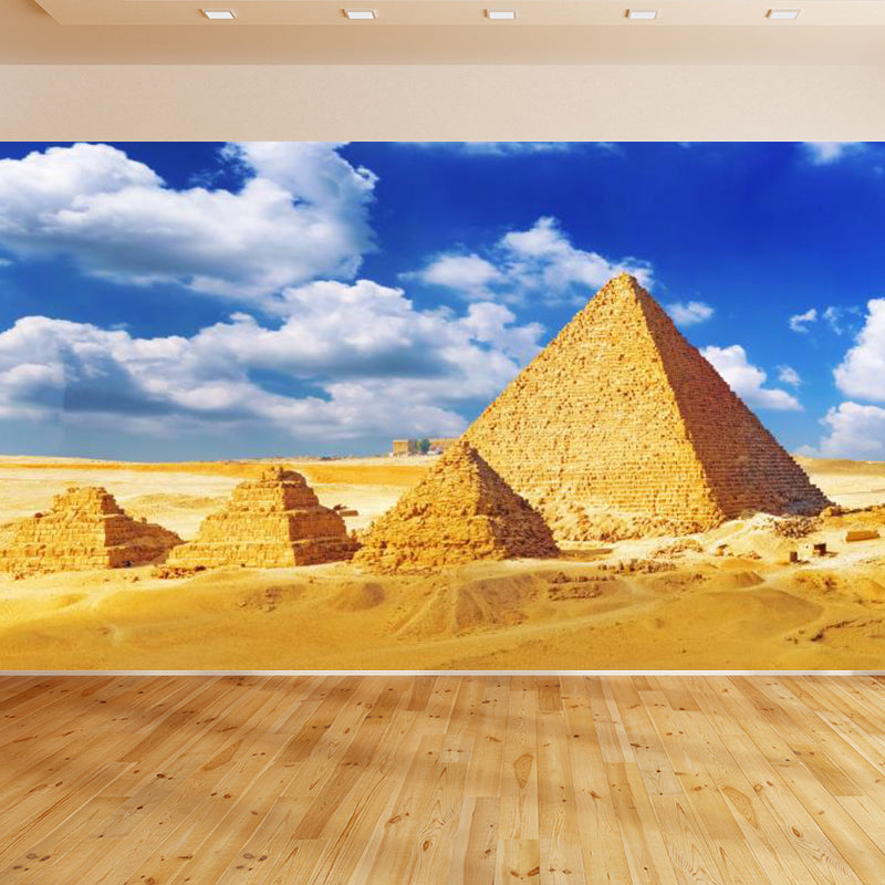 Global Inspired Pyramid Landscape Mural Pastel Color Washable Wall Decor for House Interior Clearhalo 'Wall Decor' 'Wall Mural' 2009199