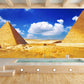 Global Inspired Pyramid Landscape Mural Pastel Color Washable Wall Decor for House Interior Clearhalo 'Wall Decor' 'Wall Mural' 2009200