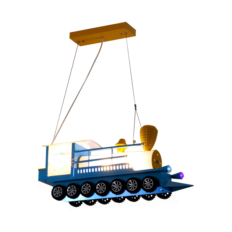 Blue Train Hanging Pendant Light Cartoon Metal Hanging Chandelier for Kindergarten Clearhalo 'Ceiling Lights' 'Chandeliers' Lighting' options 200928