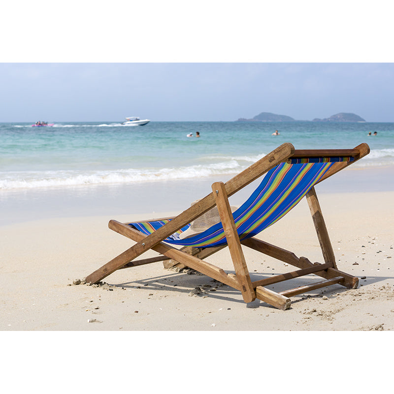 Large Beach Bench Wallpaper Mural Tropix Beautiful Seascape Wall Decor in Natural Color Clearhalo 'Wall Decor' 'Wall Mural' 2009371