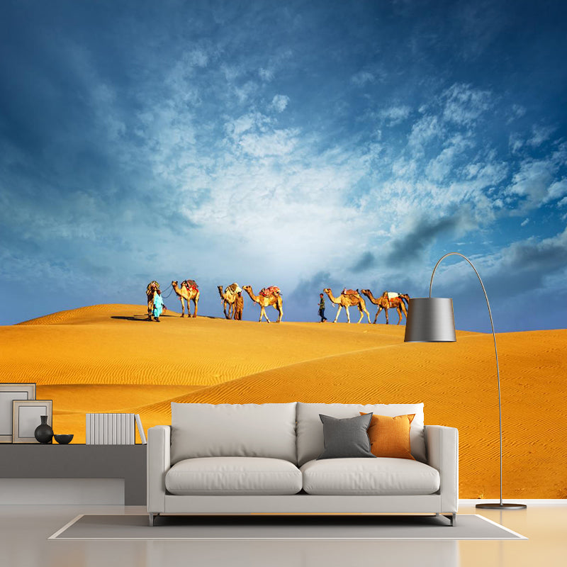 Custom Photo Print Modern Mural with Ship of the Desert Camel Pattern in Nature Color Clearhalo 'Wall Decor' 'Wall Mural' 2009404