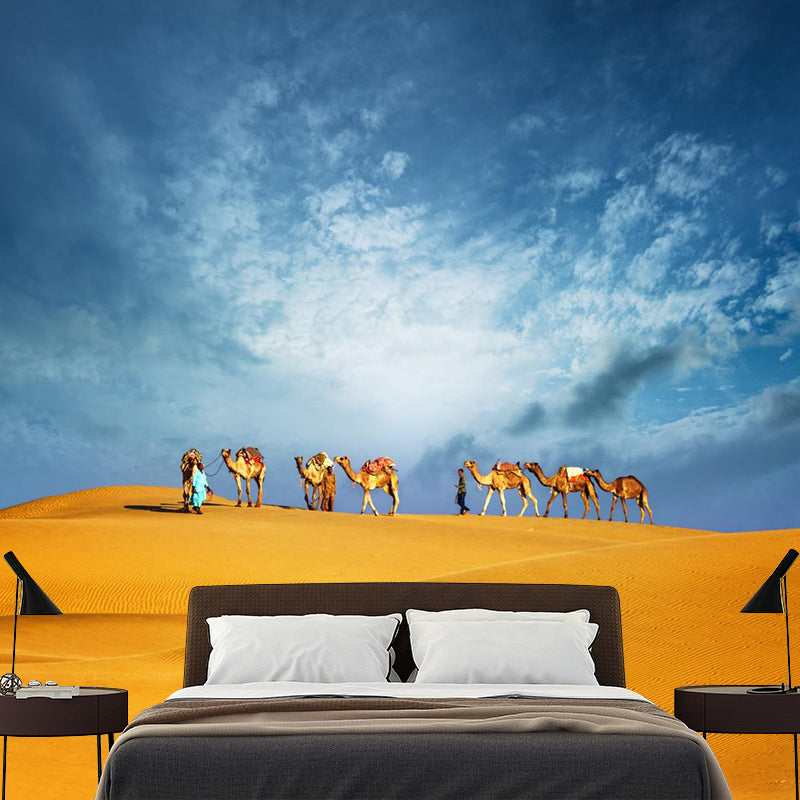 Custom Photo Print Modern Mural with Ship of the Desert Camel Pattern in Nature Color Clearhalo 'Wall Decor' 'Wall Mural' 2009405