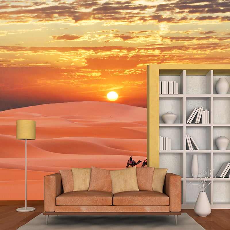 Custom Photo Print Modern Mural with Ship of the Desert Camel Pattern in Nature Color Clearhalo 'Wall Decor' 'Wall Mural' 2009414