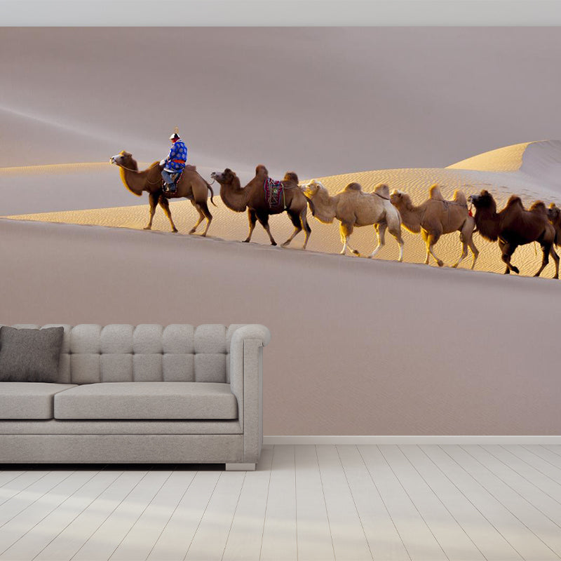 Nature Scenery Desert Mural Wallpaper Modern Non-Woven Wall Art for House Interior Grey Clearhalo 'Wall Decor' 'Wall Mural' 2009473