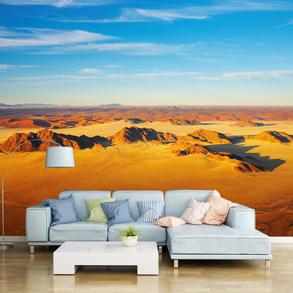 Nature Scenery Desert Mural Wallpaper Modern Non-Woven Wall Art for House Interior Light Orange Clearhalo 'Wall Decor' 'Wall Mural' 2009483