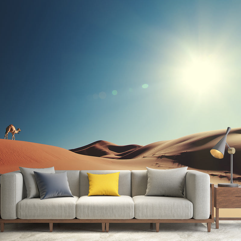 Nature Scenery Desert Mural Wallpaper Modern Non-Woven Wall Art for House Interior Blue Clearhalo 'Wall Decor' 'Wall Mural' 2009493