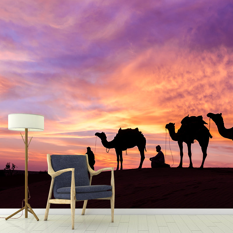 Photographic Camel Mural Full Size Wall Covering for Living Room, Made to Measure Clearhalo 'Wall Decor' 'Wall Mural' 2009500