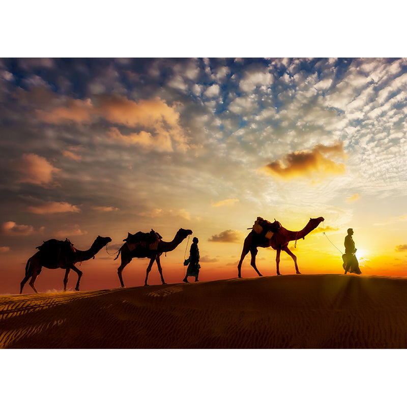 Photographic Camel Mural Full Size Wall Covering for Living Room, Made to Measure Clearhalo 'Wall Decor' 'Wall Mural' 2009506