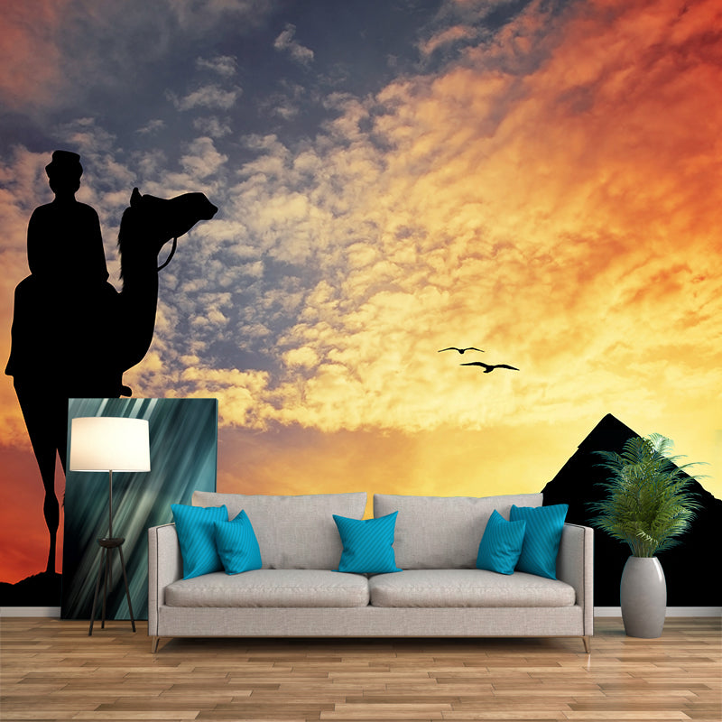 Photographic Camel Mural Full Size Wall Covering for Living Room, Made to Measure Clearhalo 'Wall Decor' 'Wall Mural' 2009509