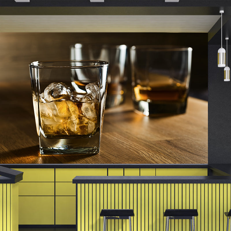 Wine Mural Wallpaper Modern Decorative Restaurant Wall Art, Custom Size Available Light Brown Clearhalo 'Wall Decor' 'Wall Mural' 2009553