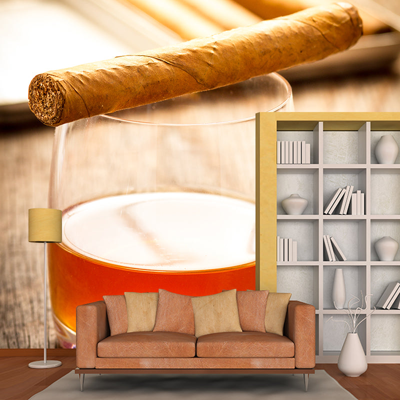 Liquor Mural Decal Pastel Color Contemporary Wall Covering for Western Restaurant Light Brown Clearhalo 'Wall Decor' 'Wall Mural' 2009588