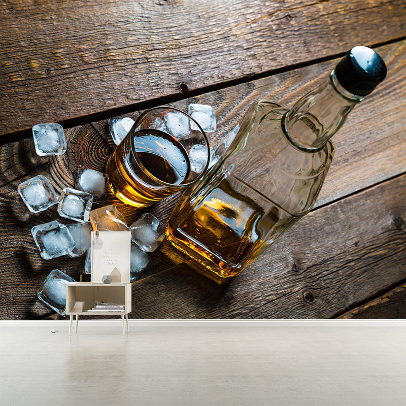 Extra Large Wine Mural Light Color Non-Woven Wall Art for Club Decor, Customised Clearhalo 'Wall Decor' 'Wall Mural' 2009615