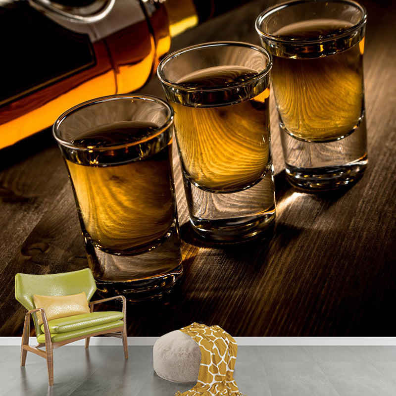 Extra Large Wine Mural Light Color Non-Woven Wall Art for Club Decor, Customised Dark Gray Clearhalo 'Wall Decor' 'Wall Mural' 2009623