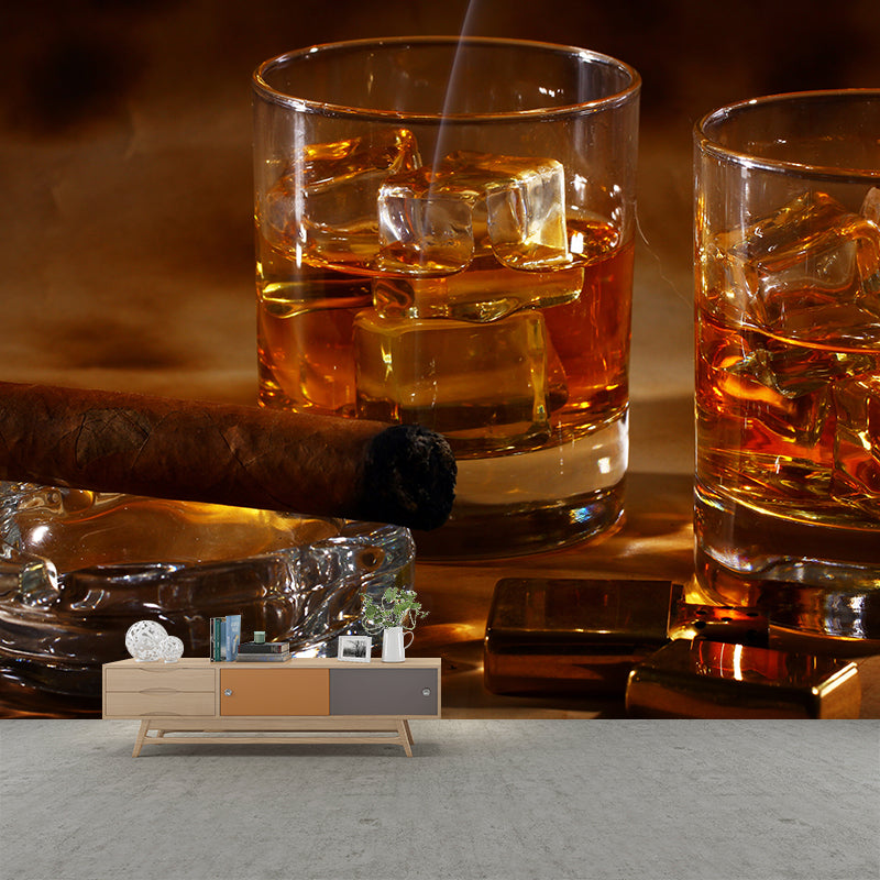 Extra Large Wine Mural Light Color Non-Woven Wall Art for Club Decor, Customised Clearhalo 'Wall Decor' 'Wall Mural' 2009634