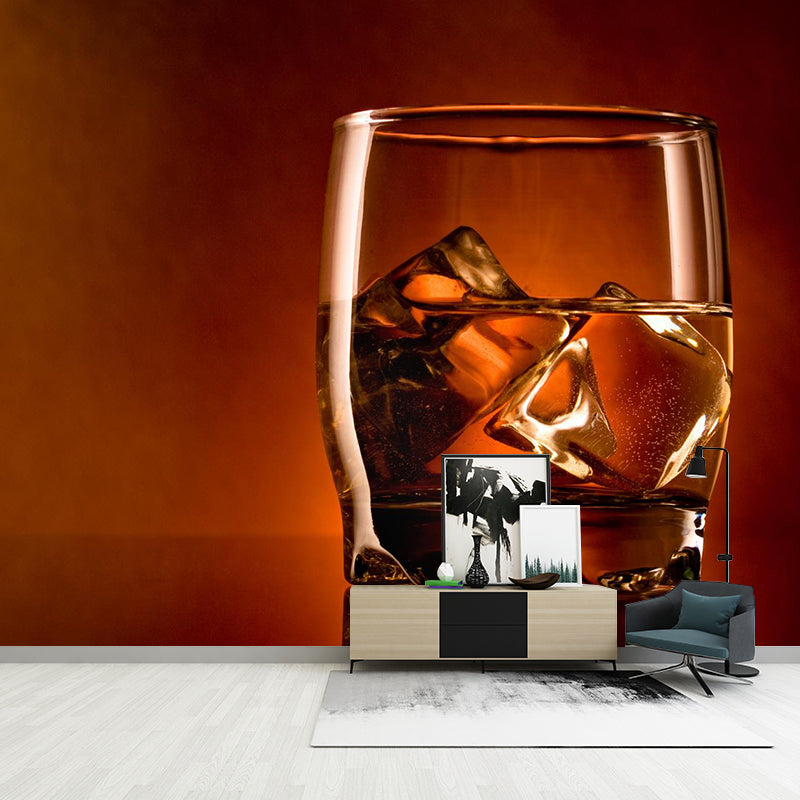 Wine Pattern Wall Mural Contemporary Non-Woven Textured Wall Covering in Soft Color Orange Clearhalo 'Wall Decor' 'Wall Mural' 2009648