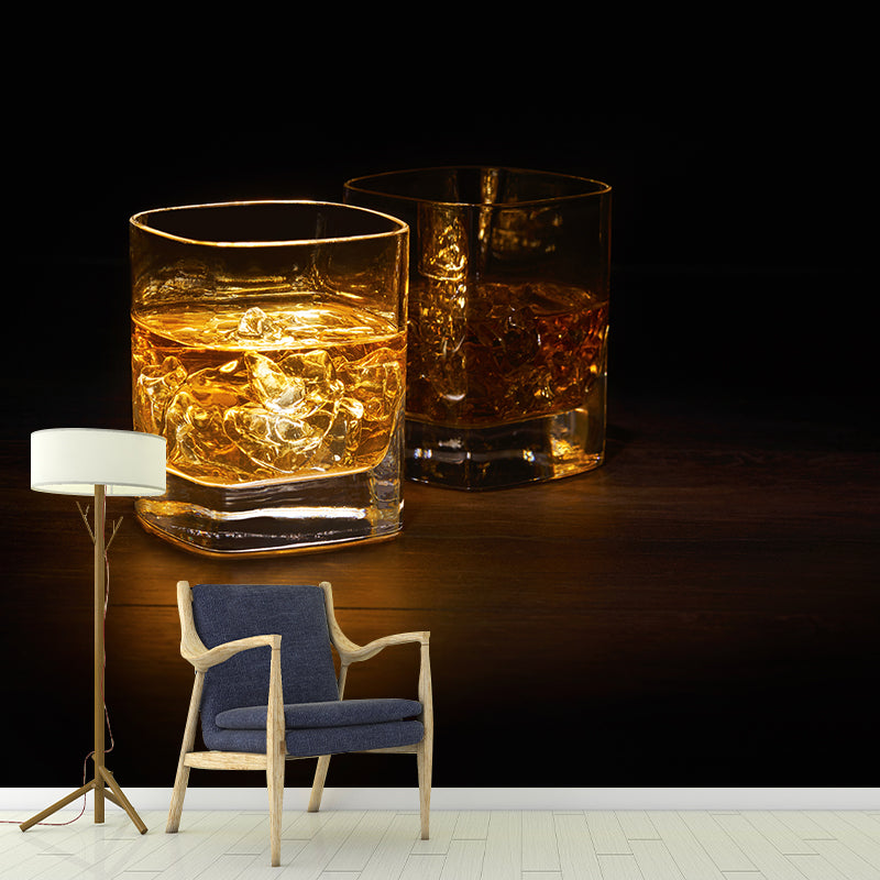 Wine Pattern Wall Mural Contemporary Non-Woven Textured Wall Covering in Soft Color Brown Clearhalo 'Wall Decor' 'Wall Mural' 2009653