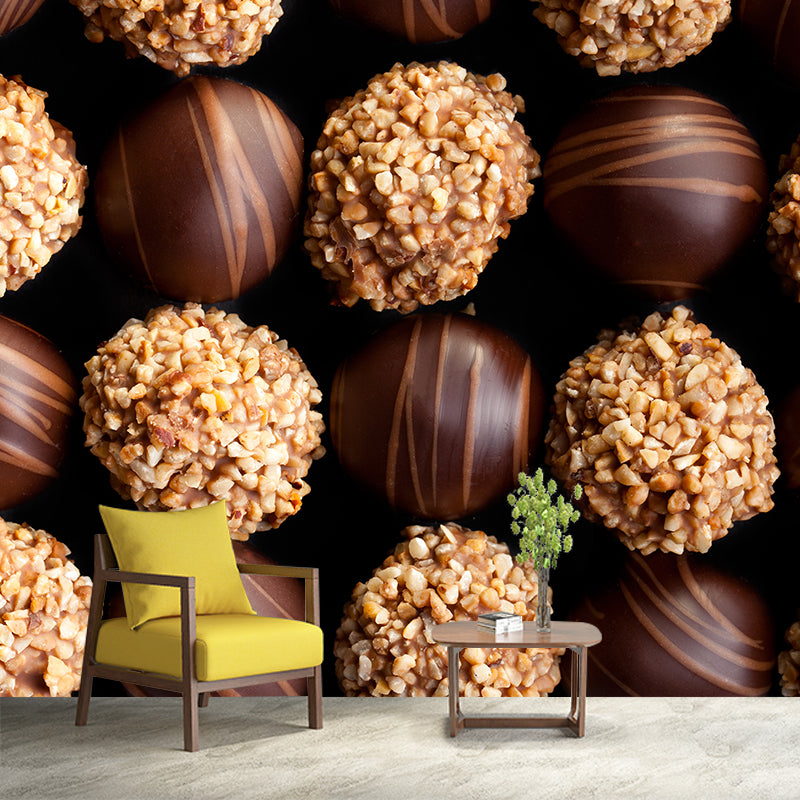 Dark Color Tasty Chocolate Mural Decal Contemporary Non-Woven Material Wall Covering Brown Clearhalo 'Wall Decor' 'Wall Mural' 2009688