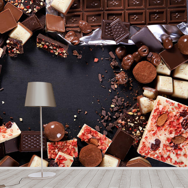 Soft Color Chocolate Painting Mural Decal Modern Stain-Proof Wall Covering for Shop Clearhalo 'Wall Decor' 'Wall Mural' 2009749