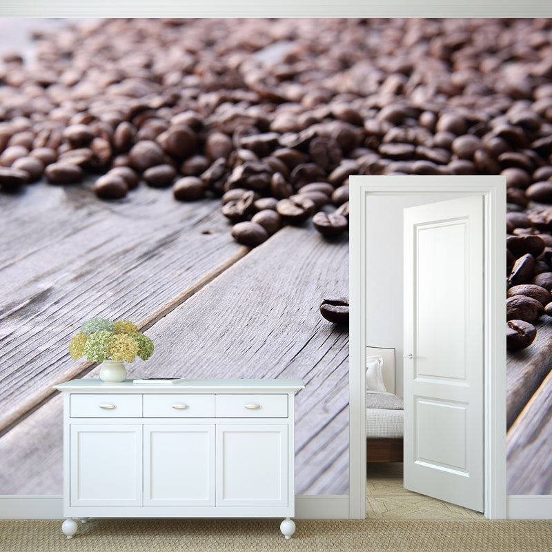 Non-Woven Decorative Wall Mural Modern Coffee Bean Wall Covering, Custom Printed Clearhalo 'Wall Decor' 'Wall Mural' 2009794