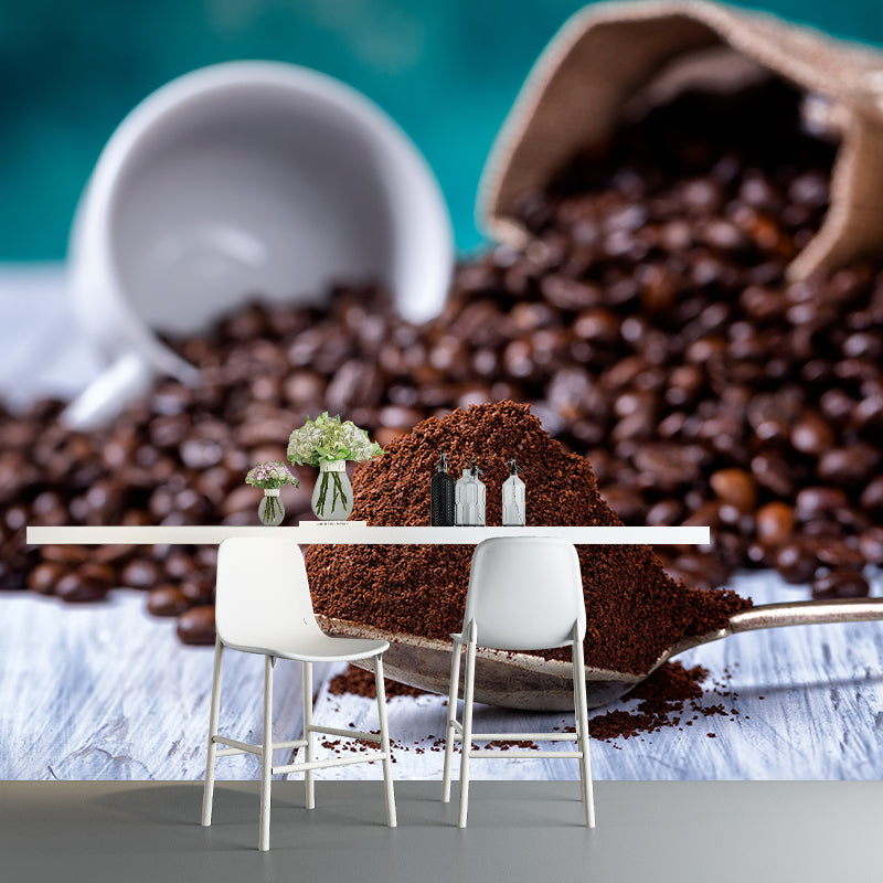 Non-Woven Decorative Wall Mural Modern Coffee Bean Wall Covering, Custom Printed Clearhalo 'Wall Decor' 'Wall Mural' 2009799