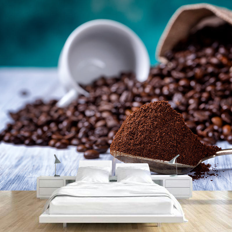 Non-Woven Decorative Wall Mural Modern Coffee Bean Wall Covering, Custom Printed Clearhalo 'Wall Decor' 'Wall Mural' 2009800