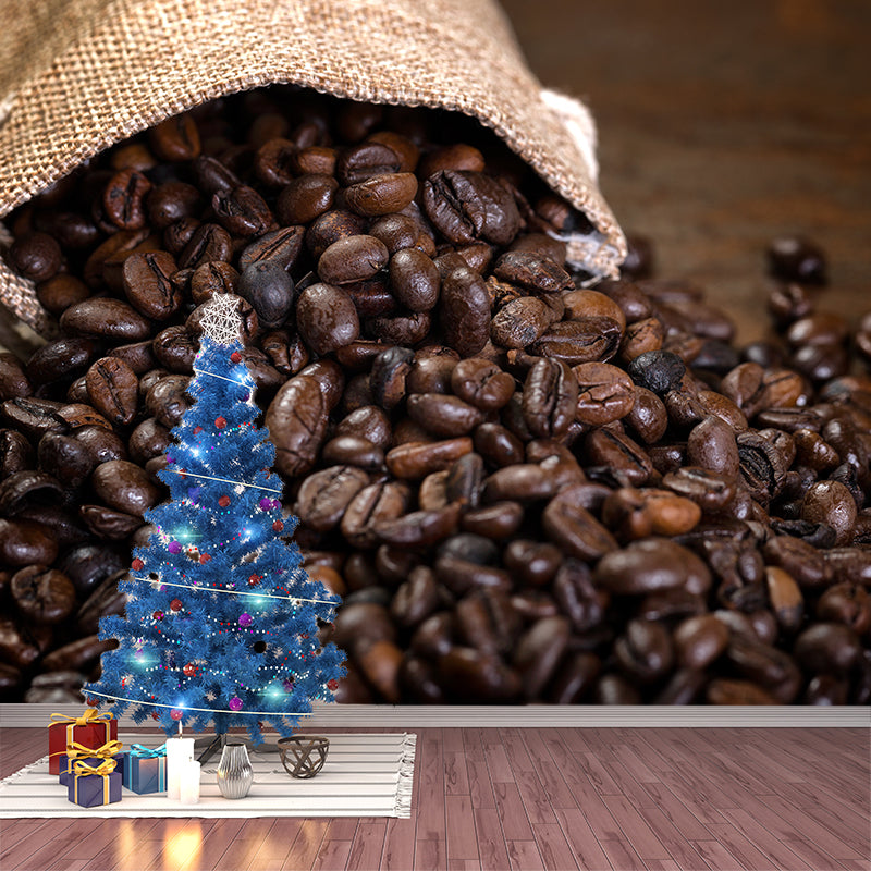 Non-Woven Decorative Wall Mural Modern Coffee Bean Wall Covering, Custom Printed Clearhalo 'Wall Decor' 'Wall Mural' 2009805