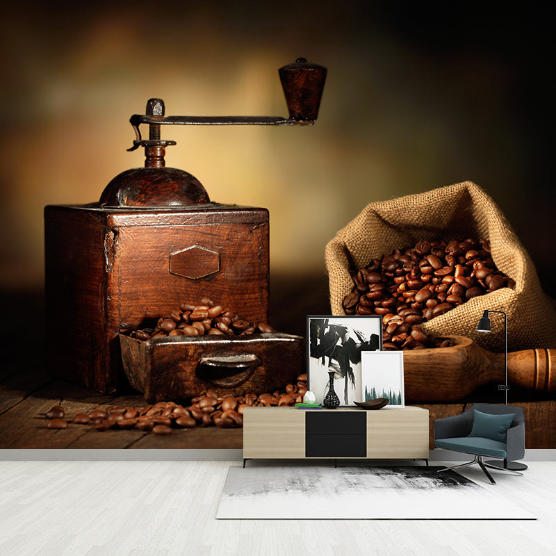 Non-Woven Decorative Wall Mural Modern Coffee Bean Wall Covering, Custom Printed Clearhalo 'Wall Decor' 'Wall Mural' 2009809