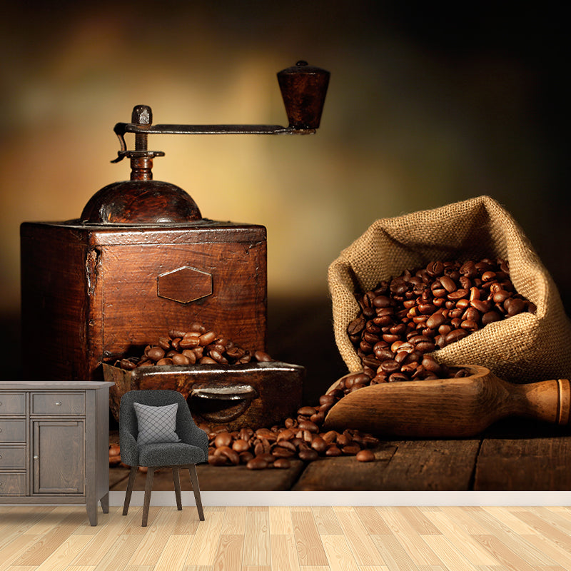 Non-Woven Decorative Wall Mural Modern Coffee Bean Wall Covering, Custom Printed Clearhalo 'Wall Decor' 'Wall Mural' 2009810