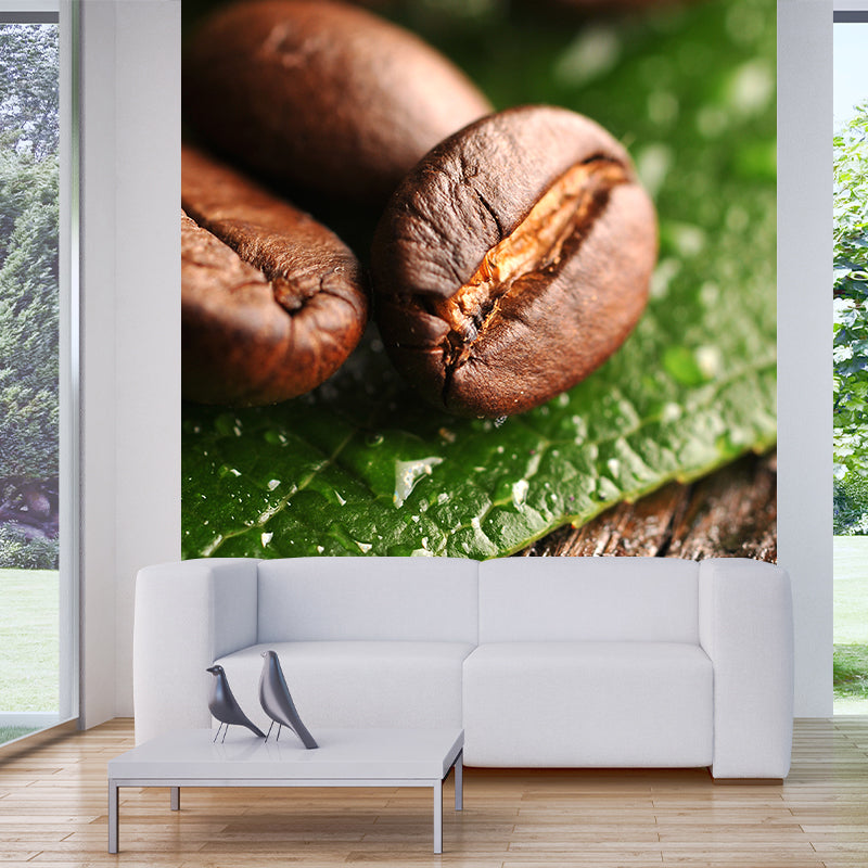 Pastel Color Coffee Bean Mural Decal for Decoration Modern Living Room Wall Decor Light Coffee Clearhalo 'Wall Decor' 'Wall Mural' 2009823