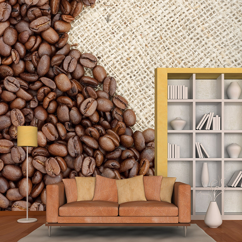 Pastel Color Coffee Bean Mural Decal for Decoration Modern Living Room Wall Decor Dark Coffee Clearhalo 'Wall Decor' 'Wall Mural' 2009828