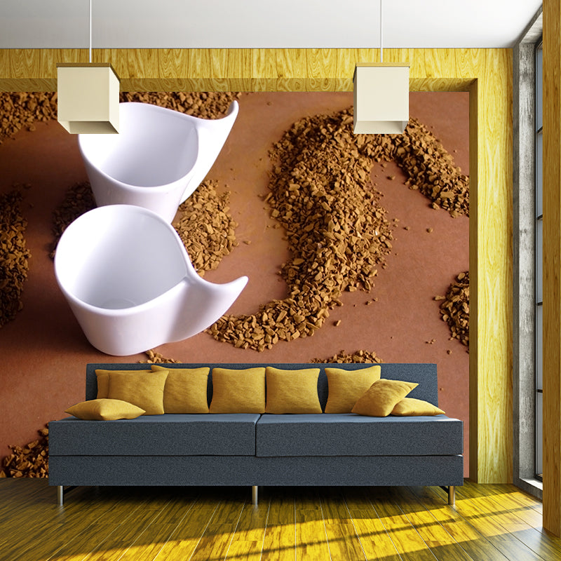 Pastel Color Coffee Bean Mural Decal for Decoration Modern Living Room Wall Decor Clearhalo 'Wall Decor' 'Wall Mural' 2009834