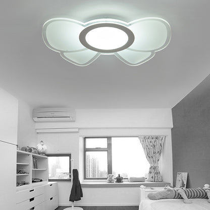 Cute White LED Ceiling Mount Light Bow Acrylic Ceiling Lamp for Girls Bedroom Game Room White Clearhalo 'Ceiling Lights' 'Close To Ceiling Lights' 'Close to ceiling' 'Flush mount' Lighting' 201036