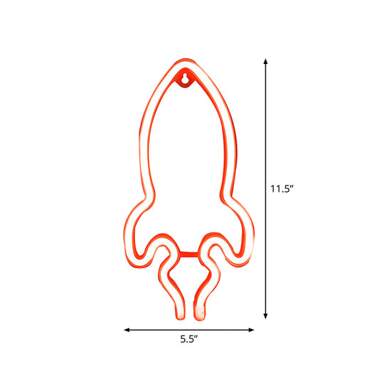 Rocket Shaped Night Stand Lamp Creative Plastic Children Bedroom USB LED Wall Night Light in White Clearhalo 'Night Lights' 'Wall Lights' Lighting' 2010416