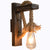 Wood Right Angle Wall Mounted Lamp Farm Style 1 Bulb Dining Room Rope Wall Hanging Light in Brown Brown Shadeless Clearhalo 'Art deco wall lights' 'Cast Iron' 'Glass' 'Industrial wall lights' 'Industrial' 'Middle century wall lights' 'Modern' 'Rustic wall lights' 'Tiffany' 'Traditional wall lights' 'Wall Lamps & Sconces' 'Wall Lights' Lighting' 2010457