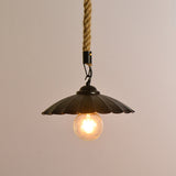 Black Scalloped Hanging Pendant Light Vintage Metal 1-Light Dining Room Suspension Lighting Clearhalo 'Art Deco Pendants' 'Black' 'Cast Iron' 'Ceiling Lights' 'Ceramic' 'Crystal' 'Industrial Pendants' 'Industrial' 'Metal' 'Middle Century Pendants' 'Pendant Lights' 'Pendants' 'Rustic Pendants' 'Tiffany' Lighting' 2010519