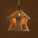 1 Light Geometric Pendant Light Kit Industrial Beige Natural Rope Hanging Lighting for Dining Room Beige A Clearhalo 'Art Deco Pendants' 'Cast Iron' 'Ceiling Lights' 'Ceramic' 'Crystal' 'Industrial Pendants' 'Industrial' 'Metal' 'Middle Century Pendants' 'Pendant Lights' 'Pendants' 'Tiffany' Lighting' 2010529