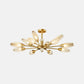 Brass Tulip Hanging Lamp Modern Lattice Glass 9/12/15-Light Living Room Ceiling Chandelier 12 Brass Clearhalo 'Ceiling Lights' 'Chandeliers' 'Modern Chandeliers' 'Modern' Lighting' 2010713