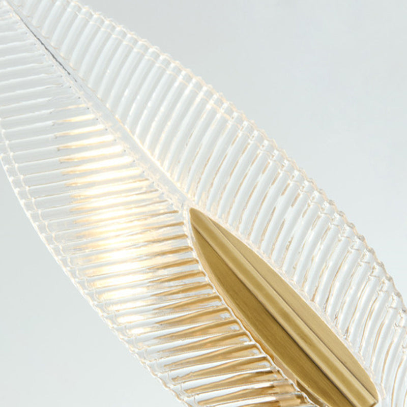 Leaf Shaped Living Room Chandelier Postmodern Crystal 6/8/18 Lights Brass Hanging Lamp Clearhalo 'Ceiling Lights' 'Chandeliers' 'Modern Chandeliers' 'Modern' Lighting' 2010736