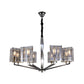 Smoke Grey Glass Silver Chandelier Triangle Prism 3/6/8 Heads Postmodern Hanging Light Fixture Clearhalo 'Ceiling Lights' 'Chandeliers' 'Modern Chandeliers' 'Modern' Lighting' 2010745