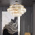 Prismatic Crystal Tiered Chandelier Modern Style 15-Bulb Dining Room Ceiling Hang Light in Gold Gold Clearhalo 'Ceiling Lights' 'Chandeliers' 'Modern Chandeliers' 'Modern' Lighting' 2010761