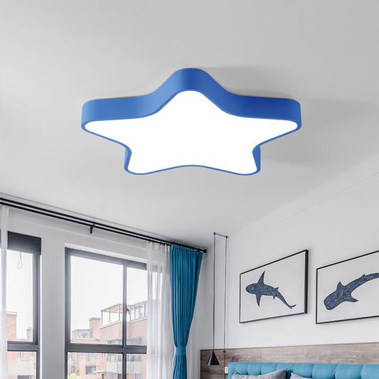 Acrylic Star Shade Flush Light Fixture Contemporary LED Close to Ceiling Lamp for Bedroom Blue Clearhalo 'Ceiling Lights' 'Close To Ceiling Lights' 'Close to ceiling' 'Flush mount' Lighting' 2010780