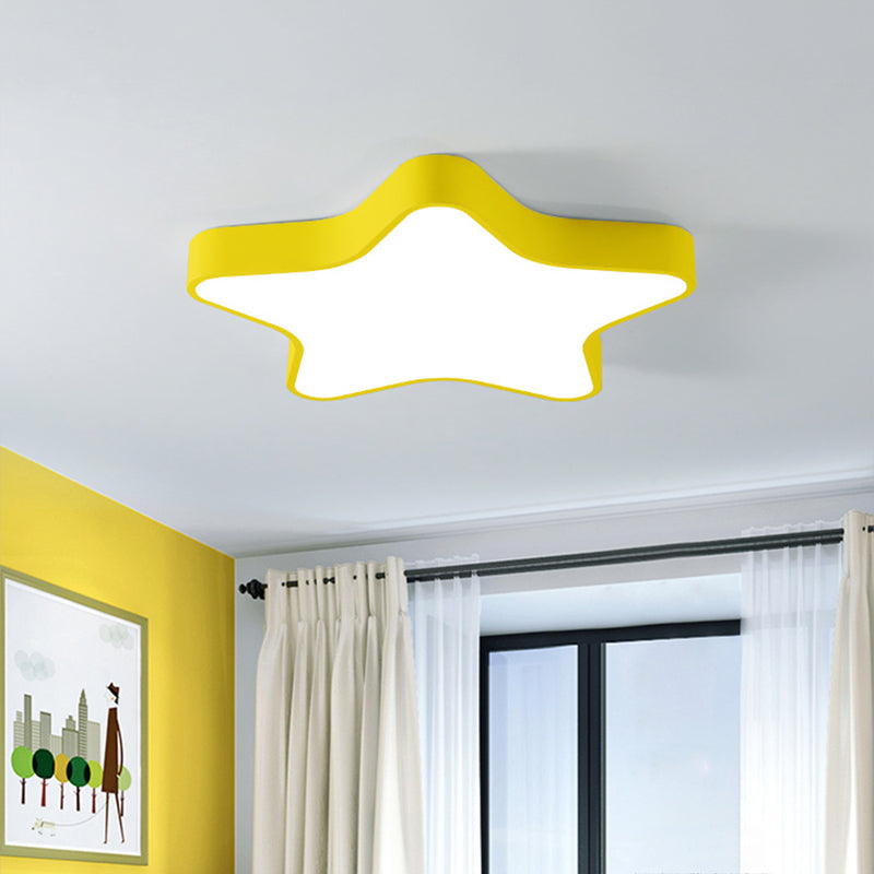 Acrylic Star Shade Flush Light Fixture Contemporary LED Close to Ceiling Lamp for Bedroom Yellow Clearhalo 'Ceiling Lights' 'Close To Ceiling Lights' 'Close to ceiling' 'Flush mount' Lighting' 2010782