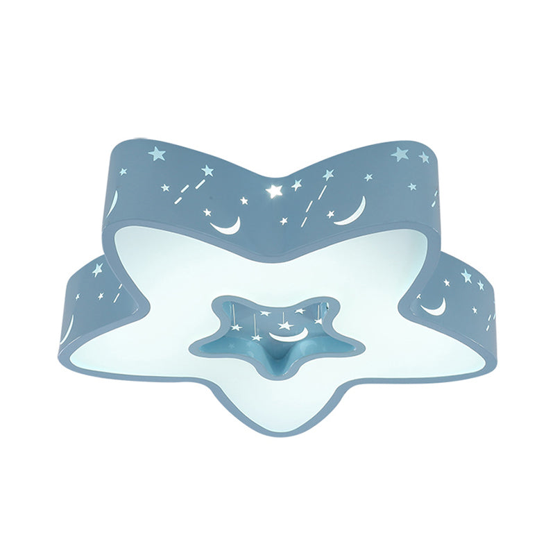Star Flush Mount Lighting Modernist Acrylic LED Ceiling Flush for Children Bedroom Clearhalo 'Ceiling Lights' 'Close To Ceiling Lights' 'Close to ceiling' 'Flush mount' Lighting' 2010788