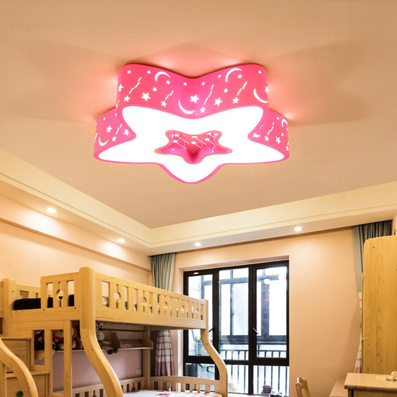 Star Flush Mount Lighting Modernist Acrylic LED Ceiling Flush for Children Bedroom Clearhalo 'Ceiling Lights' 'Close To Ceiling Lights' 'Close to ceiling' 'Flush mount' Lighting' 2010790