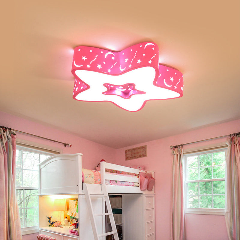 Star Flush Mount Lighting Modernist Acrylic LED Ceiling Flush for Children Bedroom Clearhalo 'Ceiling Lights' 'Close To Ceiling Lights' 'Close to ceiling' 'Flush mount' Lighting' 2010791